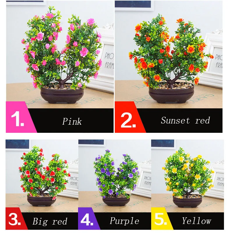 Flone Artificial Plants Home Decoration Nordic Green Plant Flower Bonsai Fake Plants Potted Wedding Garden Decoration Accessori  (22)