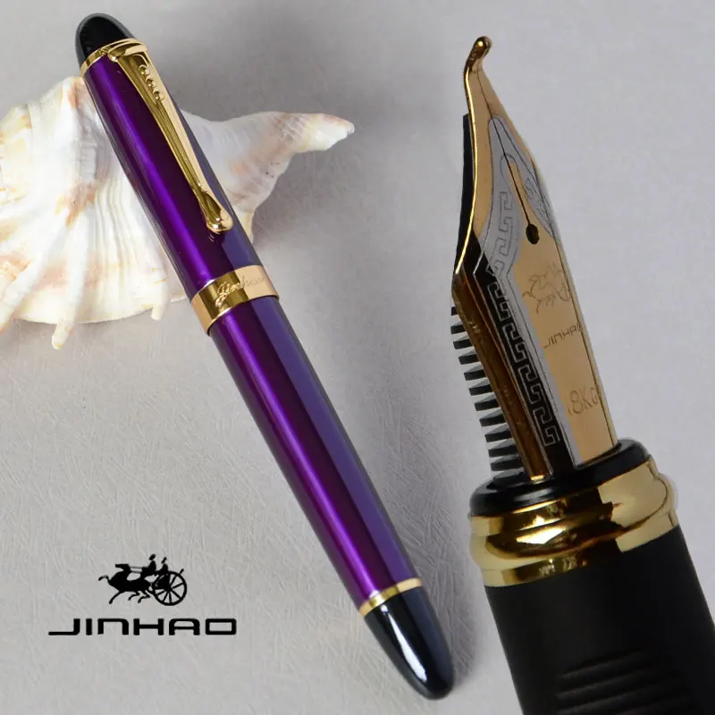 15 видов цветов на выбор JINHAO X750 каллиграфия 1,0 мм перьевая ручка изогнутое перо черный синий проверенный золотой розовый JINHAO 750 лучший подарок - Цвет: pen as this picture