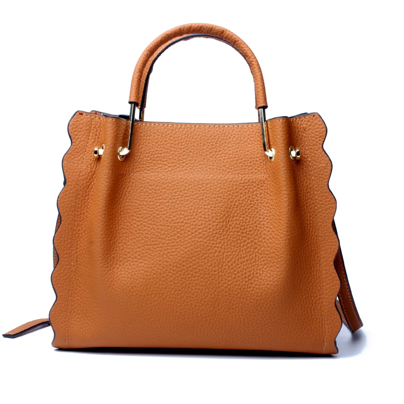 New Genuine Leather Women Handbag 2018 Famous Design Top handle Women