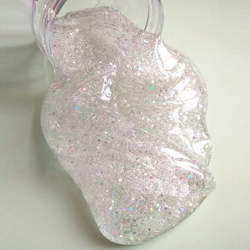 

50g Creative Clear Hand Gum Transparent Plasticine Sparkling Crystal Slime Light Clay Decompression Fimo Mud Doh Toys Kids Gift