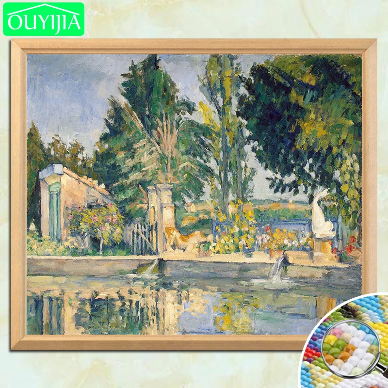 Paul Cezanne Famous Painting &quotJas de Bouffan 1876&quot 5D DIY Diamond Full Square Embroidery Rhinestones Mosaic Pic | Дом и сад
