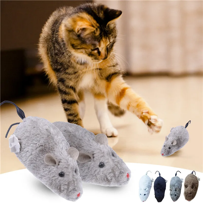 Горячая заводная мышь игрушка для кота собаки домашнего животного животные милые плюшевые крысы механические движения крысы для любимцы котята детская игрушка