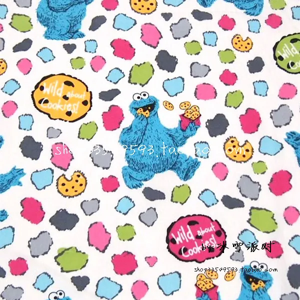 140*100 см Улица Сезам с печеньем хлопок Ткань DIY ткани лоскутное печатных Вышивание babytoy квилтинга Постельные принадлежности