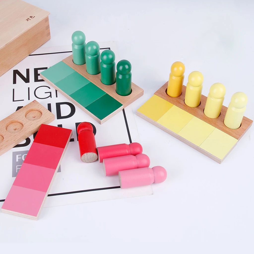 Montessori Sensorial Material Toy - Wooden Gradient Color Matching Kids Early Education