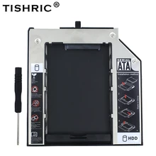 TISHRIC алюминиевый 2-ой HDD Caddy 9,5 мм SATA 3,0 2," SSD чехол Корпус для lenovo ThinkPad Optibay T420s T430s T500 W500 T400 T410