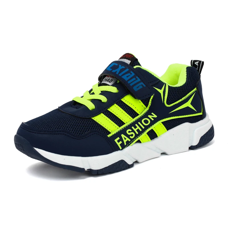 2018 New Stripes Design Children's Running Shoes Mesh Breathable Boys Outdoor Sport Summer Kids Sneakers Black Blue Color | Спорт и