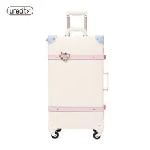 Ретро Спиннер чемодан освежающий чемодан студенческий дорожный Багаж прокатки кожаный дорожный Багаж трав