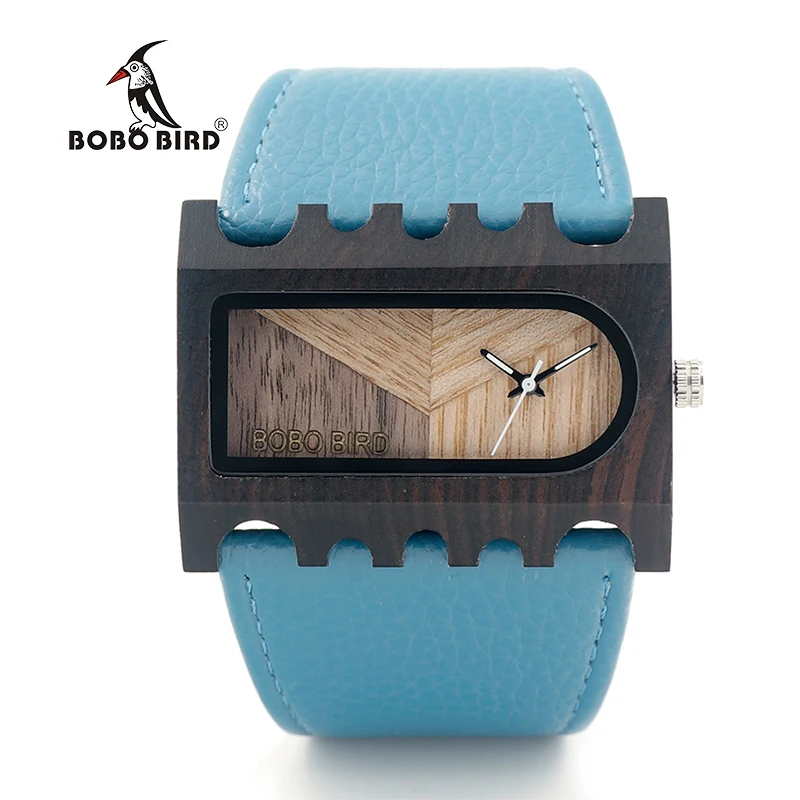 Meilleur BOBO OISEAU Femmes En Bois Montres Nouveau Designer avec PU Bracelet En Cuir Montre À Quartz Pour Le Cadeau Boîte C dN23