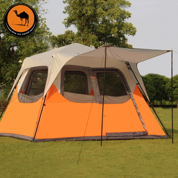 

Camel high quality automatic 4-6 person double layer waterproof camping tourist beach family tent with front door pole