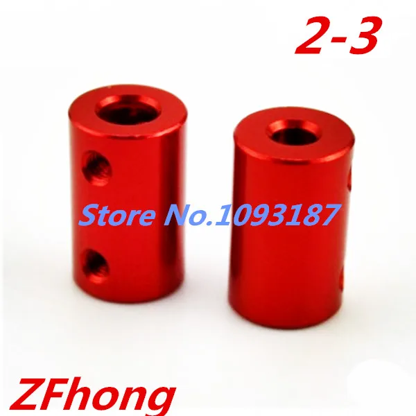 

1pc 2x3 Red aluminum alloy coupler D12 L20 for 2mm shaft 3mm shaft for motor shaft ship model coupling