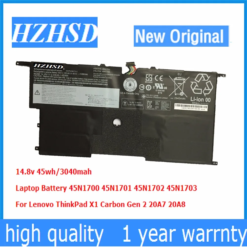 Продажа 14,8 V 45wh новый оригинальный X1 ноутбук Батарея 45N1700 45N1701 45N1702 45N1703 для lenovo ThinkPad X1 углерода Gen 2 20A7 20A8