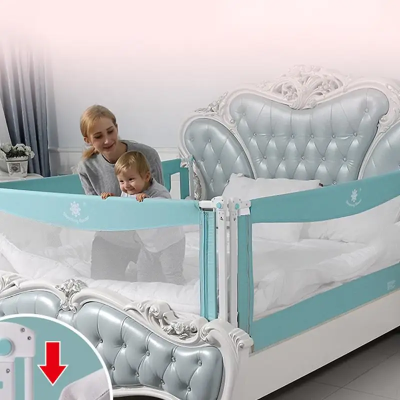 Baby Bed Playpen Safety Gate Protection For Child Heighten Crib Rails Guard Pure Steel Vertical Lift Bed Fence