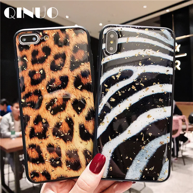 

QINUO Case For iPhone XS Max XR X Tiger Animal fur pattern leopard Snake Silicone Case For iPhone 6 6S 7 8 Plus Capa Funda Coque