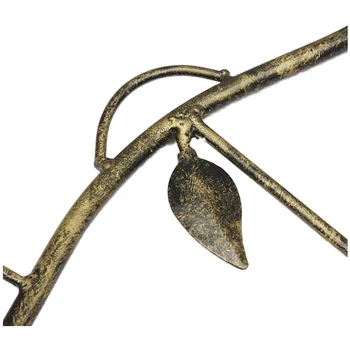 

Hot Sale Iron Birds Leaves Hat/Towel/Coat Wall Decor Clothes Hangers Racks With 5 Hooks bronze