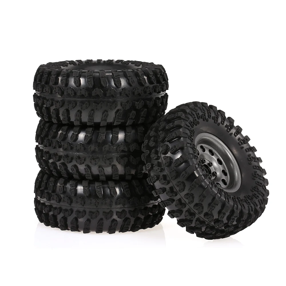 

RC Car 4PCS 2.2 Inch 130mm Rock Crawler Wheels with Metal Hub Set for 1:10 SCX10 TRX-4 HSP RGT RR10 Traxxas Axial RC Cars