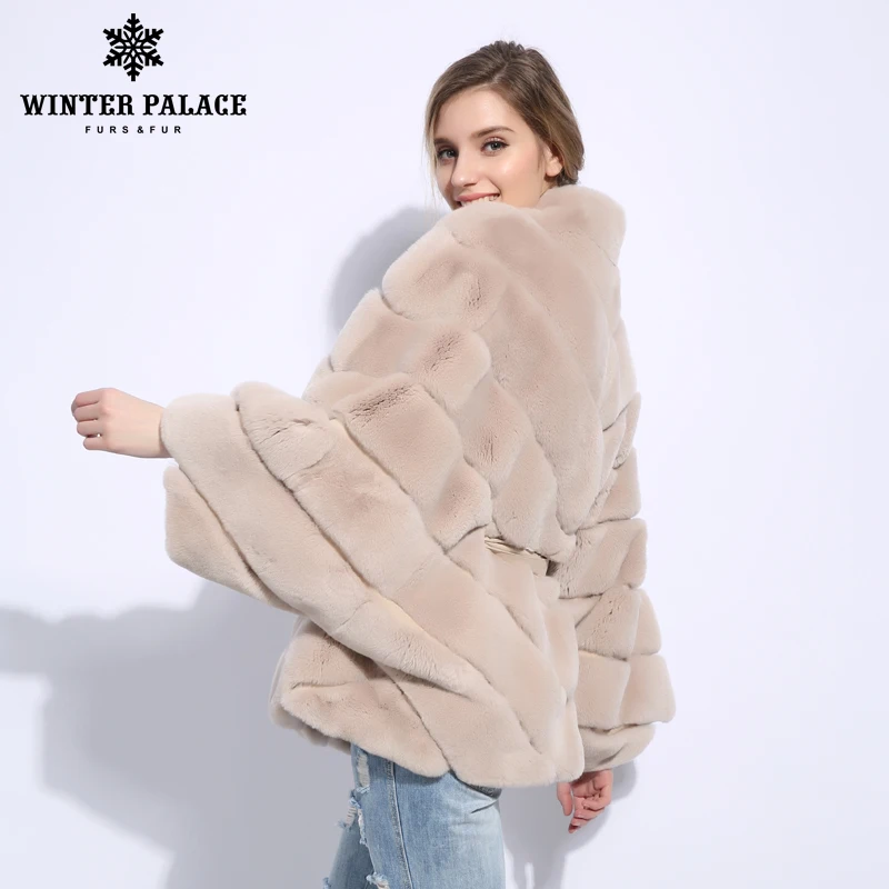 Günstige 2018 Winter pelzmantel cape Mode neue rabblt pelzmantel Casual rex rabblt pelz mantel Solide echt rex rabblt pelz mantel Oansatz