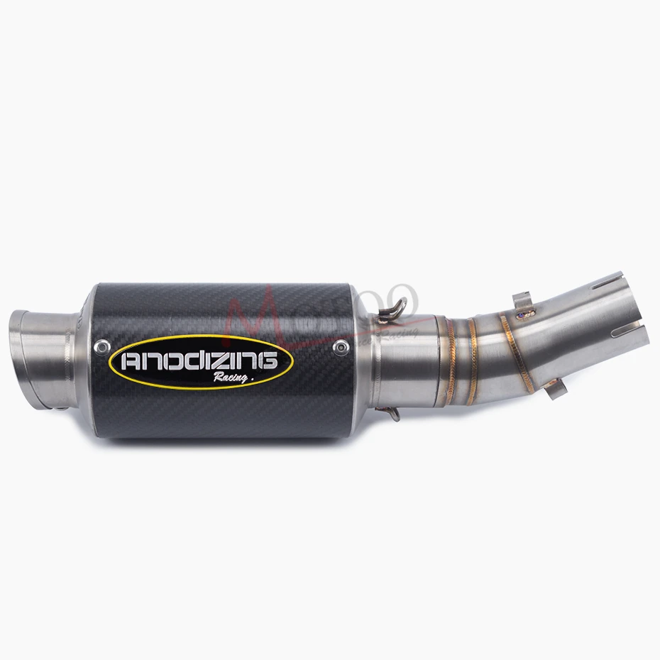 Motoo-para KAWASAKI NINJA650/R 09-16 ER6N 09-16 ER6F 09-16 de fibra de carbono silenciador de Escape de enlace medio tubo de Escape antideslizante en