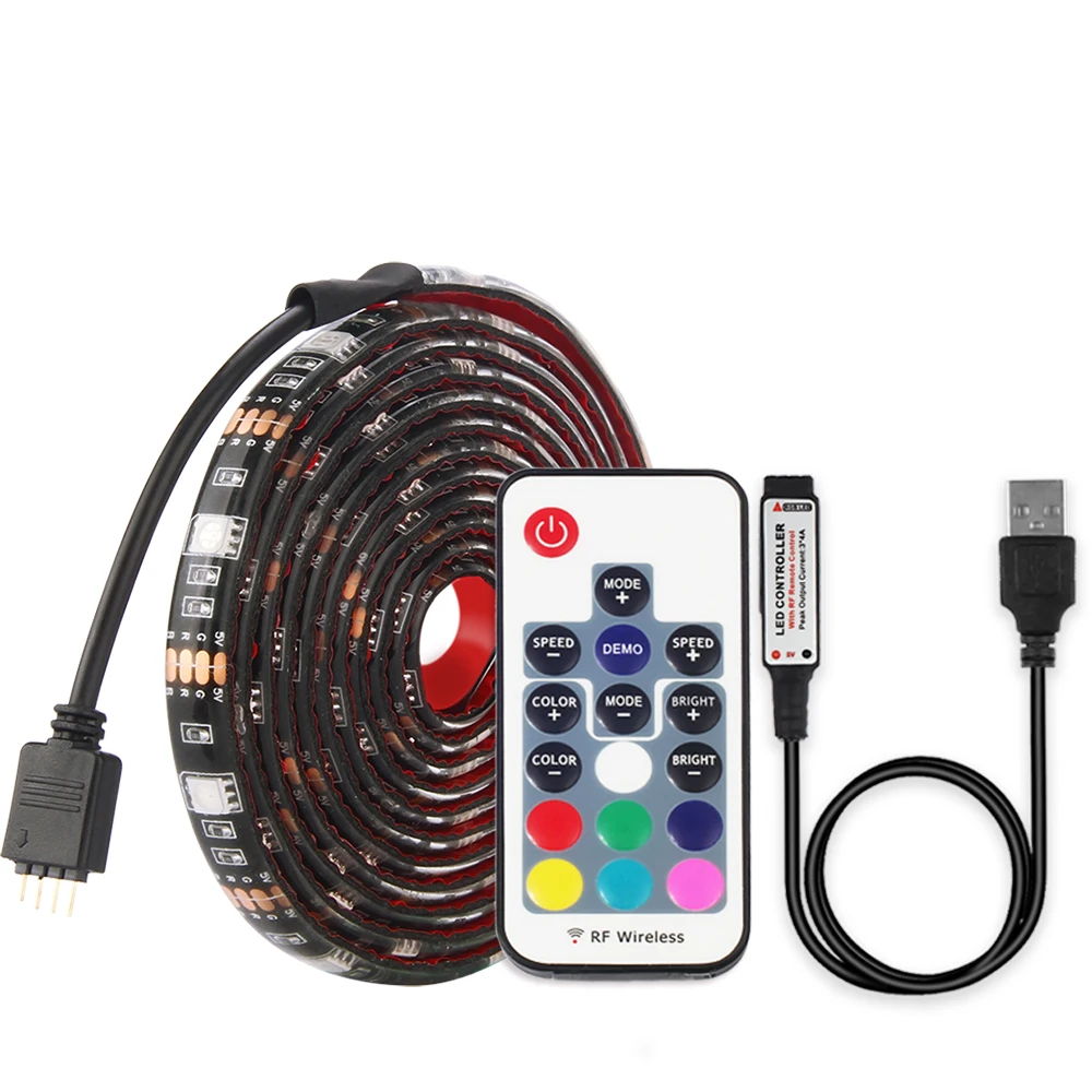 Светодиодная ленсветильник RGB с USB 1 м 2 подсветильник для телевизора пультом