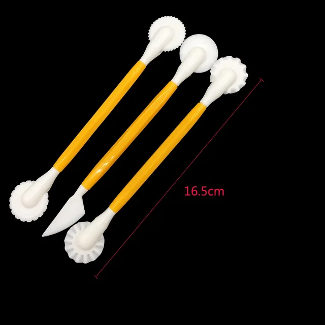 3 Db/Készlet Fondant Sütemény Díszítő Cukorcraftkészítés Kerék Dombornyomás Cookie Cutter Szerszámkészlet - Image 4