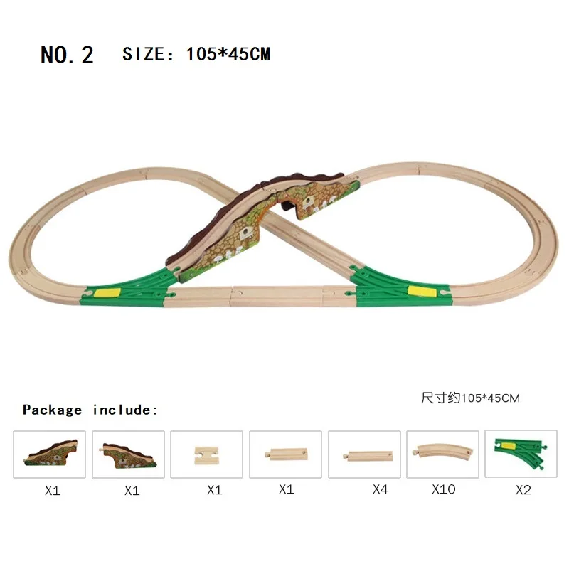 Koop Hout Track Set Spoorweg Speelgoed Houten Trein Spoor Accessoires Uitbreiding Houten Spoor Rails Treinen Road Speelgoed voor Kind Dropshipping