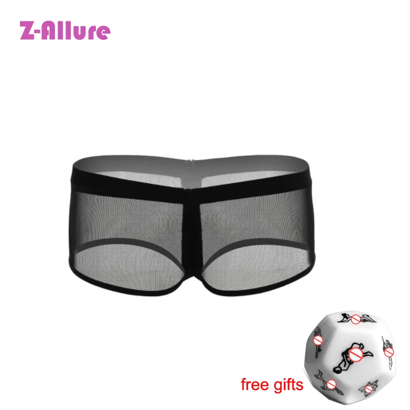 

Sexy Women's Super Soft Zipper Mesh Crotch Erotic Briefs Lingerie Sheer Low Rise Panties Bikini Briefs Underwear Underpants