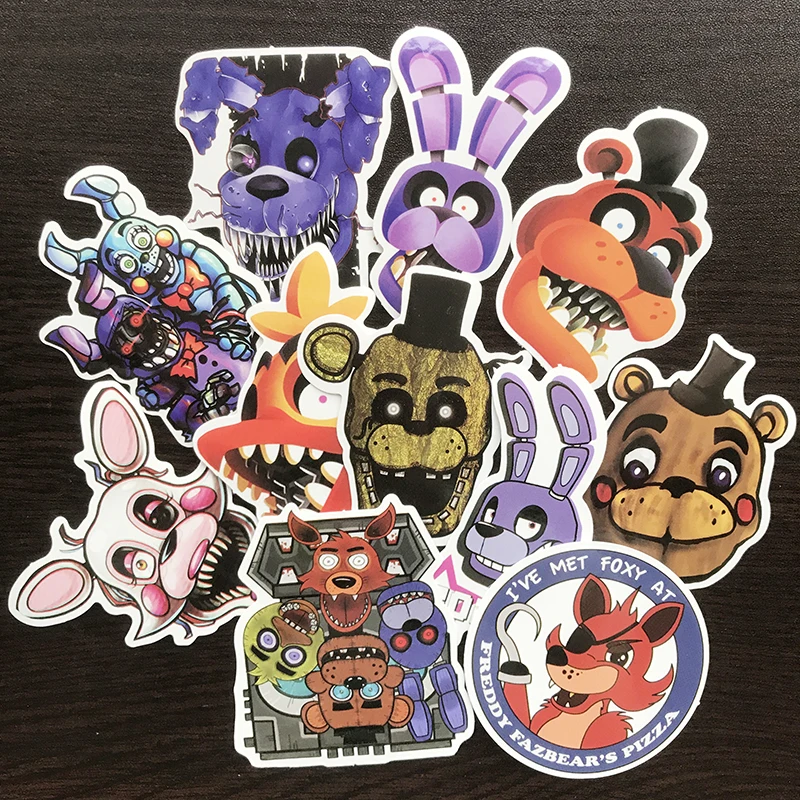 

AQK 11Pcs/Lot Game Five Nights at Freddy Stickers PVC Graffiti Sticker For DIY Toy Notebook Luggage Laptop Phone Bike Car Decals