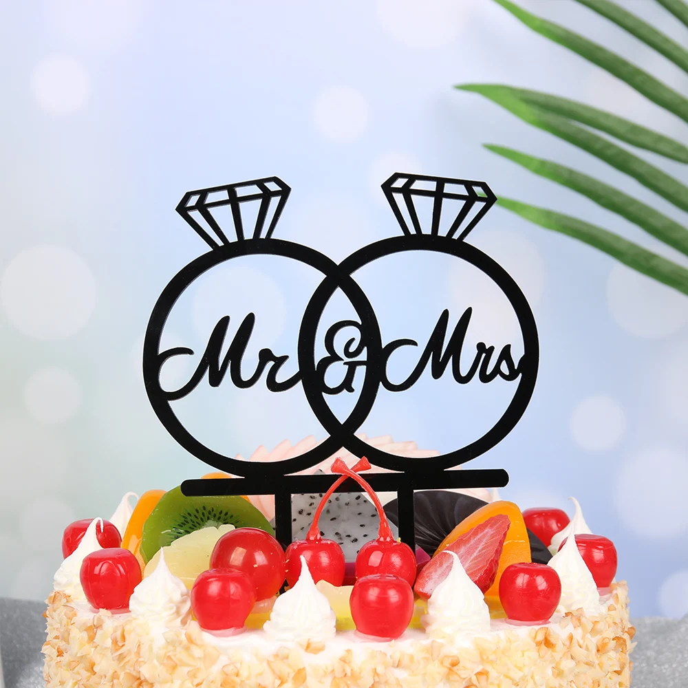 

Wedding theme Acrylic Cake Topper Mr Mrs Wedding Decorations Acrylic Black Cake Toppers Marriage Party Supplies Adult Cake Decor