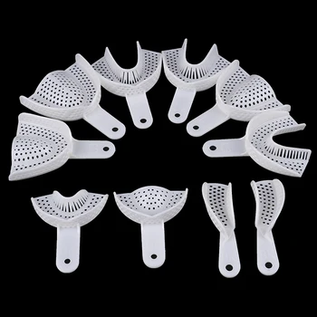 

2pcs White Plastic-Steel Teeth Holders Denture Model Materials Oral Hygiene Clinic Dentist Product Dental Impressions Trays