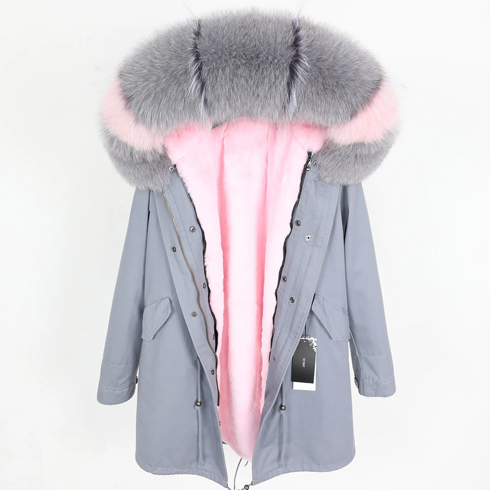 Зимняя женская куртка, бренд, парка, натуральный мех, натуральный Лисий мех, воротник, теплый, Свободный, черный, искусственный мех, подкладка, длинное пальто, отстегивается