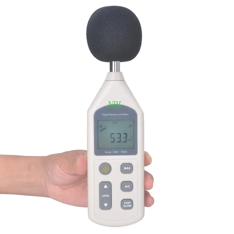 CE 30-130db ЖК-дисплей цифровой измеритель уровня звука Портативный Шум дБ частота тестер в децибелах A/C быстрый/медленный дБ анализатор gm1357