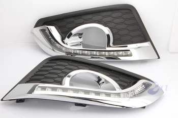 

Car Flashing 2 Pcs for Chevrolet Captiva DRL 2015 2016 Led fog lamp cover Daytime Running Lights 12V Daylight