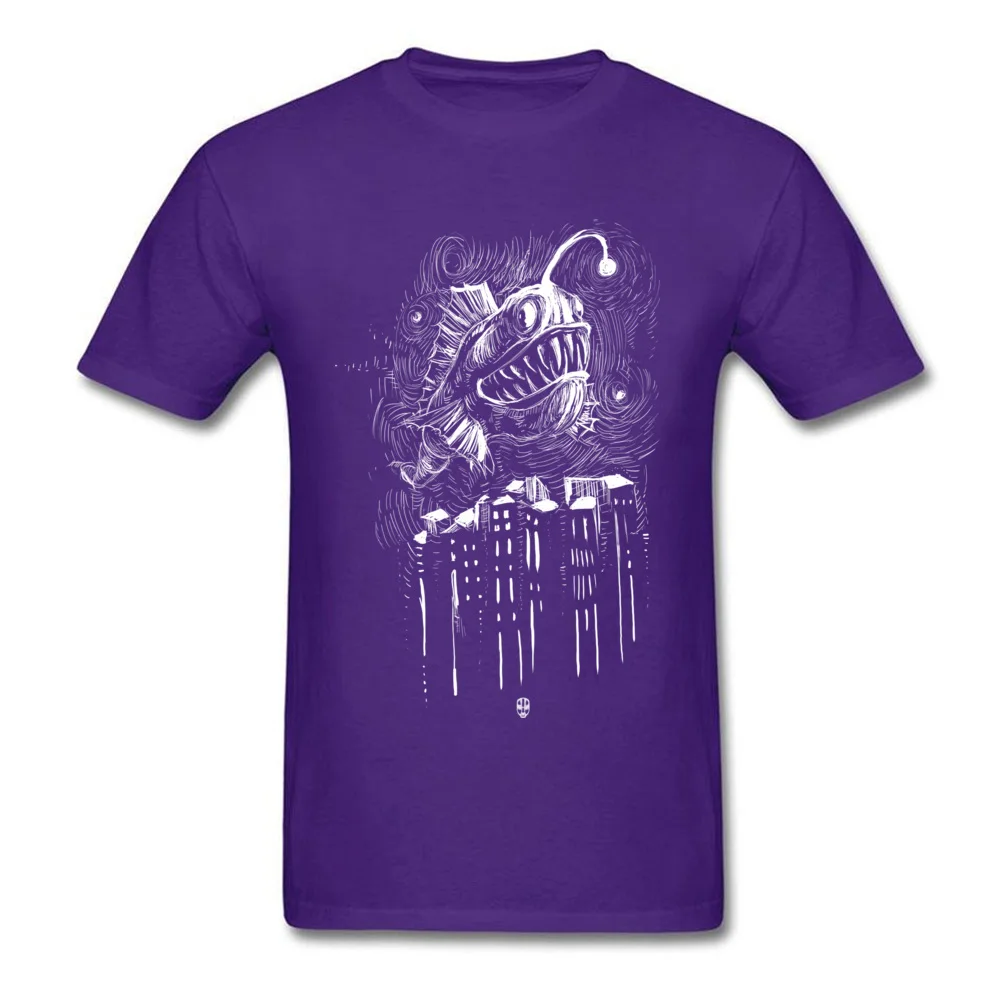 Normal Underwater City Printing Short Sleeve VALENTINE DAY Tops Tees Newest O-Neck Pure Cotton T-Shirt Men T-shirts Underwater City purple