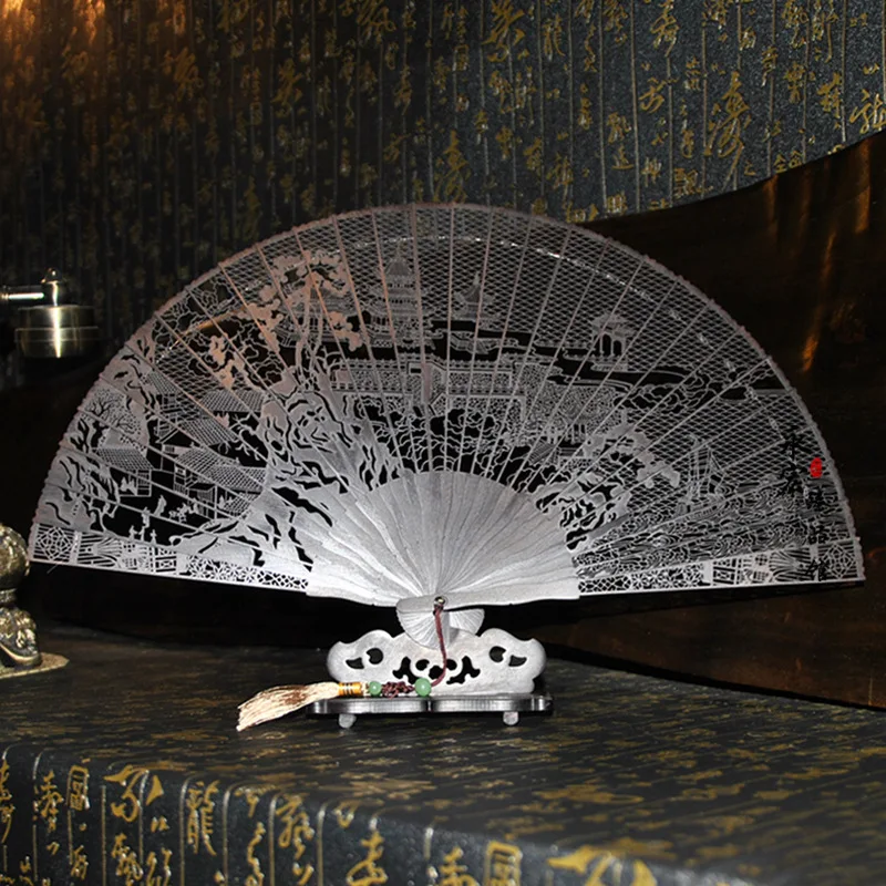 

Wood carved folding dinette home decoration desktop ornaments, Used to decorate the fan(A089)