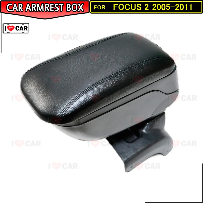 

For t Ford Focus 2 2005-2011 car armrest storage box center console leather arm rest cup holder central part car styling MA