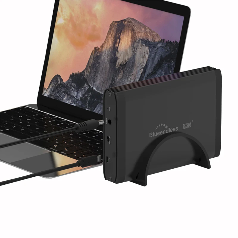 external hard drive case sata usb 3.0 desktop hard disk box Type-C/USB-B 3.0 large capacity for 8tb with metal 3.5 hdd enclosure