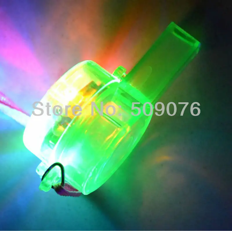 

Free shipping led whistle Flashing Whistle & Colour Lanyard LED Light Up Fun In the Dark Party Rave