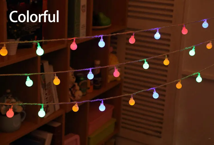 

LED String Lights Cherry Ball Lamps Plug Battery Powered Holiday Starry Fairy Garland for Bedroom Garden Christmas Wedding Party
