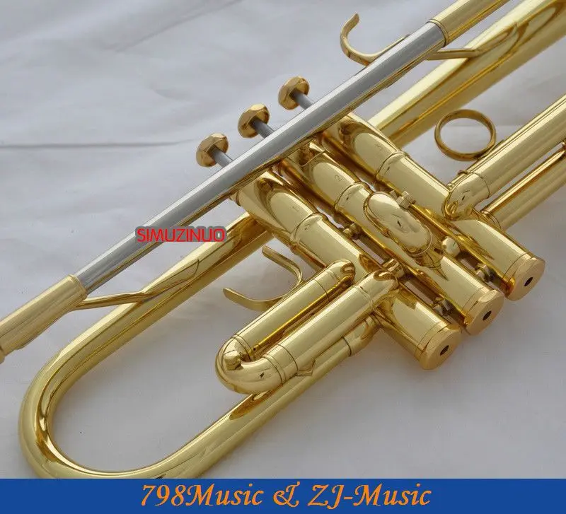 Профессиональный золотой Джаз Трубы 3 монель Клапан ушка ключи-бемоль Рог+ Case