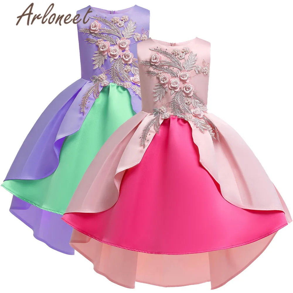 ARLONEET Clothes children girl bridesmaid dresses child Floral dress