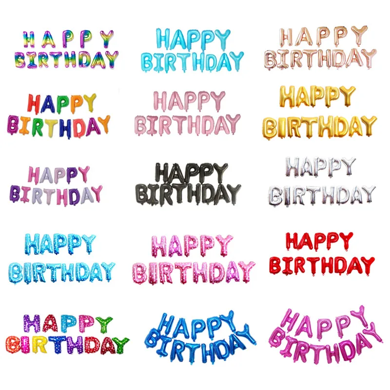 16 дюймов деко день рождения буквы с днем рождения воздушный шар День Рождения украшения Дети взрослый гелиевый баллон фольги шары