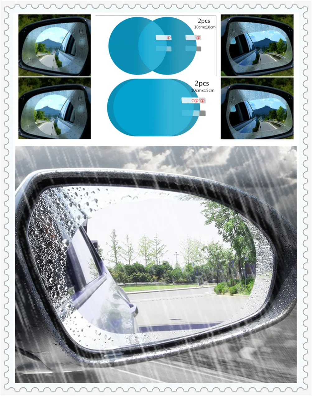 

Car rearview mirror rain film anti-fog stick universal for Volkswagen VW POLO Golf 4 Golf 6 Golf 7 CC Tiguan Passat B5