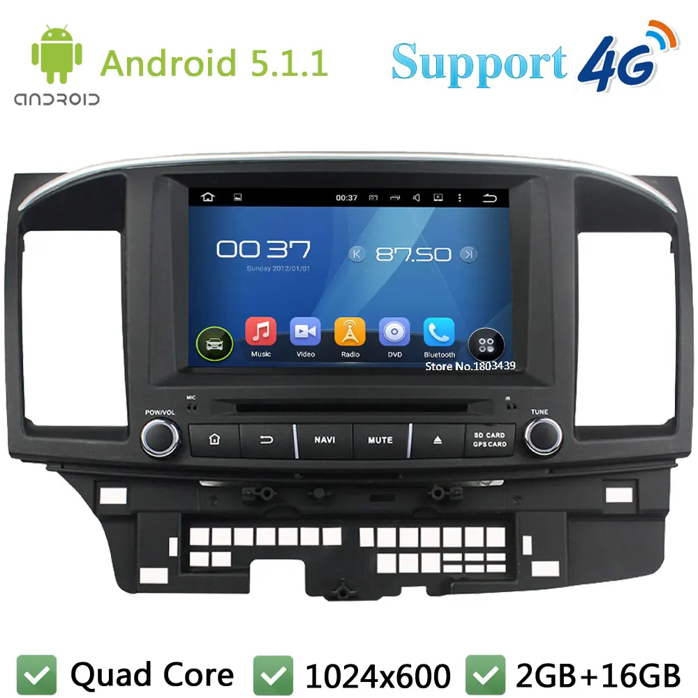 Quad Core 8 1024 600 2Din Android 5 1 1 Car DVD Multimedia Player font b