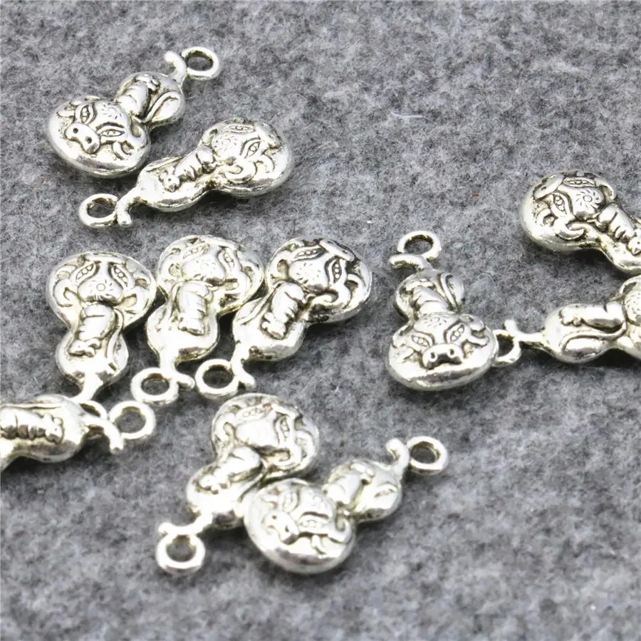 5PCS Hot Copper Gourd-Shape Lucky DIY Loose Necklace Bracelet Finding Beads Accessories Crafts Jewelry Making Design 9x19mm | Украшения и