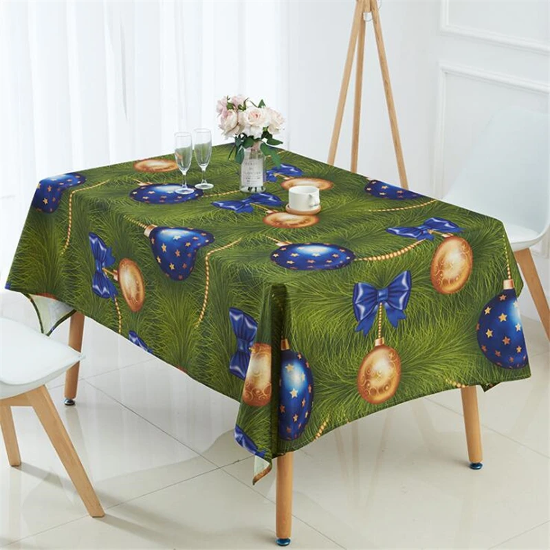 

Decorative Linen Tablecloth Household Table Cover Christmas Pattern Decoration Table Cloth Gift Home Decor