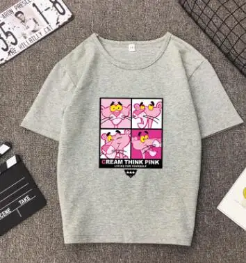 Высококачественная женская футболка на весну и лето, модные розовые женские топы с коротким рукавом и круглым вырезом, Повседневная Свободная футболка для женщин - Цвет: Light gray