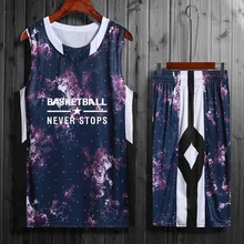 Высокое качество баскетбольные майки наборы Молодежная дышащая баскетбольная форма дешевые порты спортивная одежда колледж баскетбольная рубашка шорты