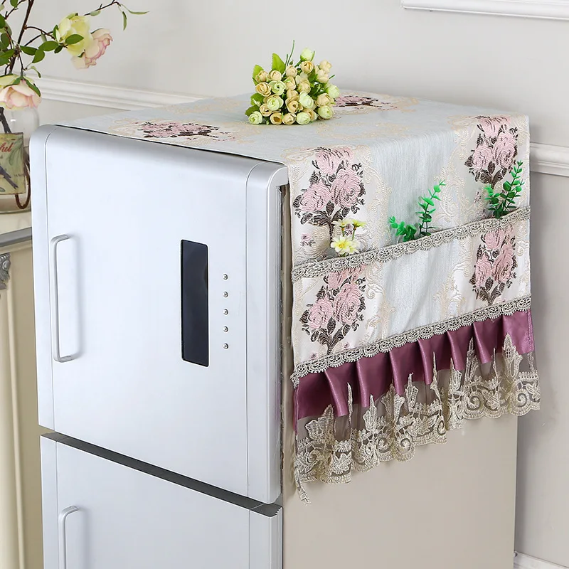 1 шт. домашняя мебель холодильник верхняя Пылезащитная крышка холодильник полотенце Бытовая сумка для хранения кружевная накидка на холодильник ткань для холодильника