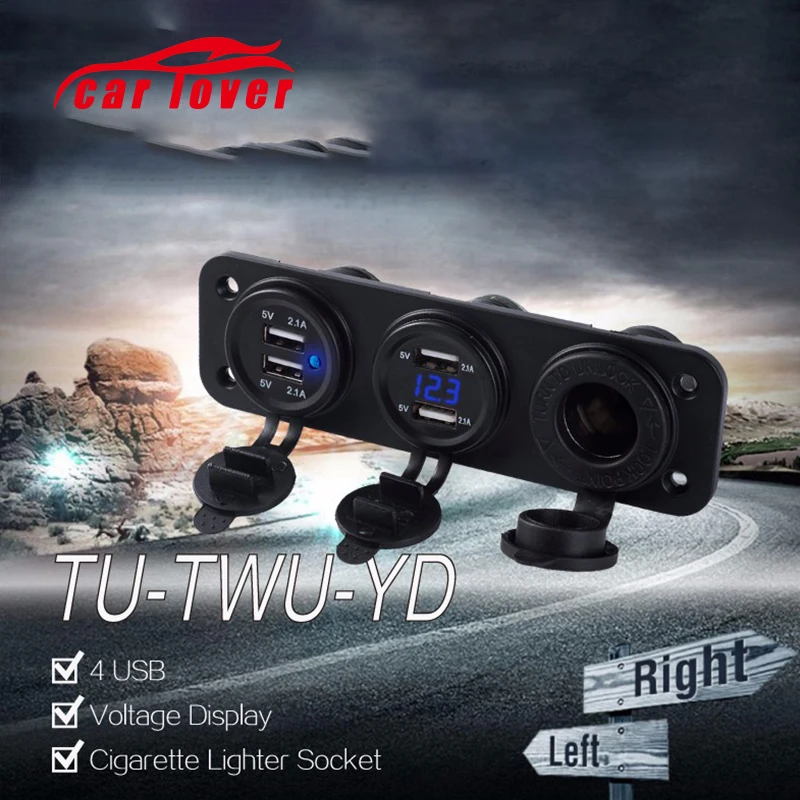 DC 12 V-24 V 4 USB порт разветвитель гнездо автомобиля/лодки/телефона зарядное