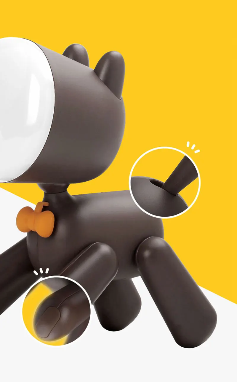 Lovely Puppy Lamp Cute Night Light Kids Baby Night Lamp USB Rechargeable Reading Bedside Lamp Eye Protection Dropshipping (11)