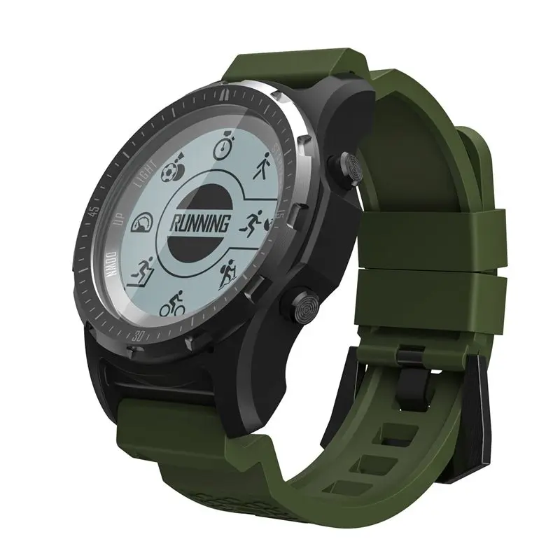 S966 Смарт-часы gps ГЛОНАСС компас высота измерение давления воздуха Температура измерение пульса, зеленый